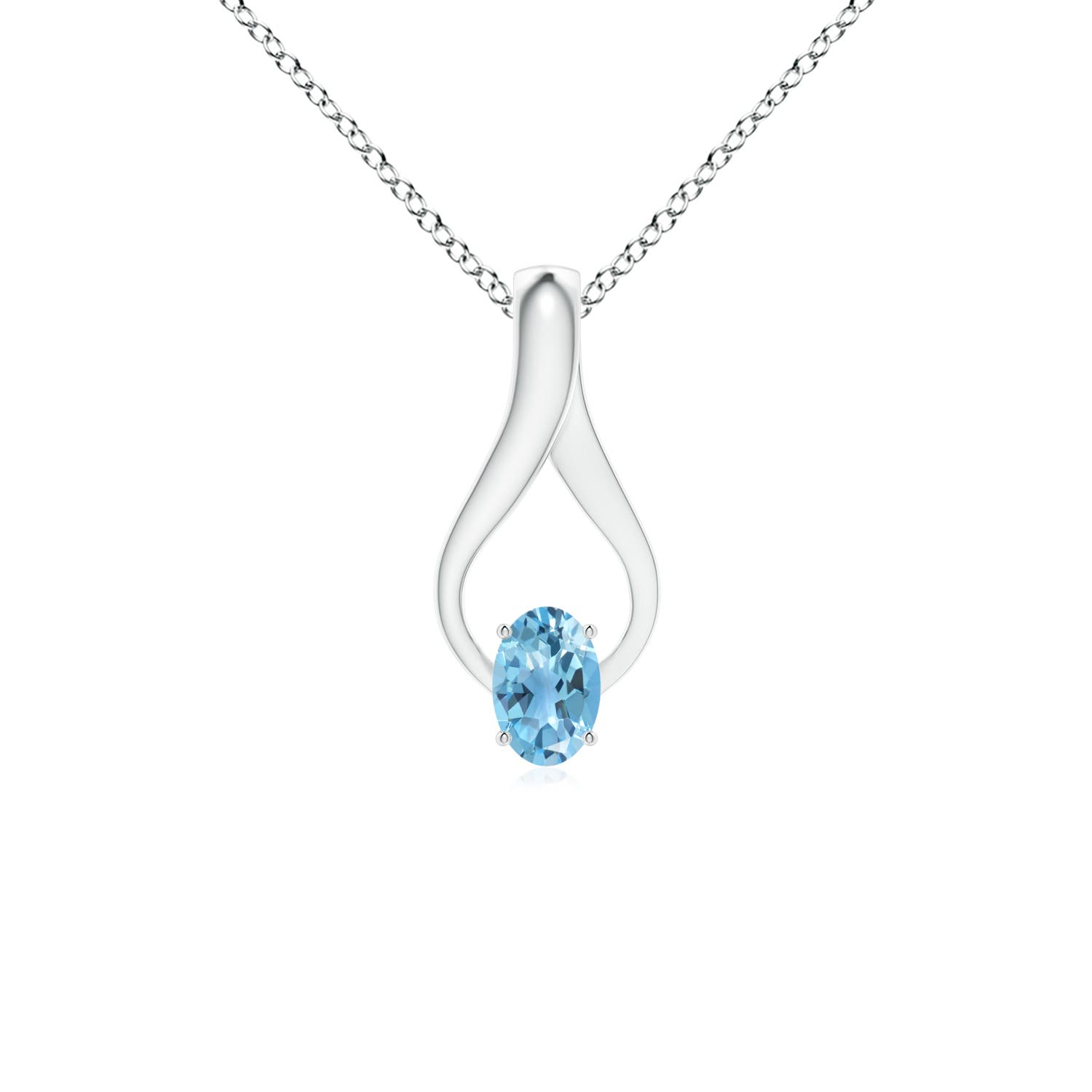 A - Swiss Blue Topaz / 0.59 CT / 14 KT White Gold