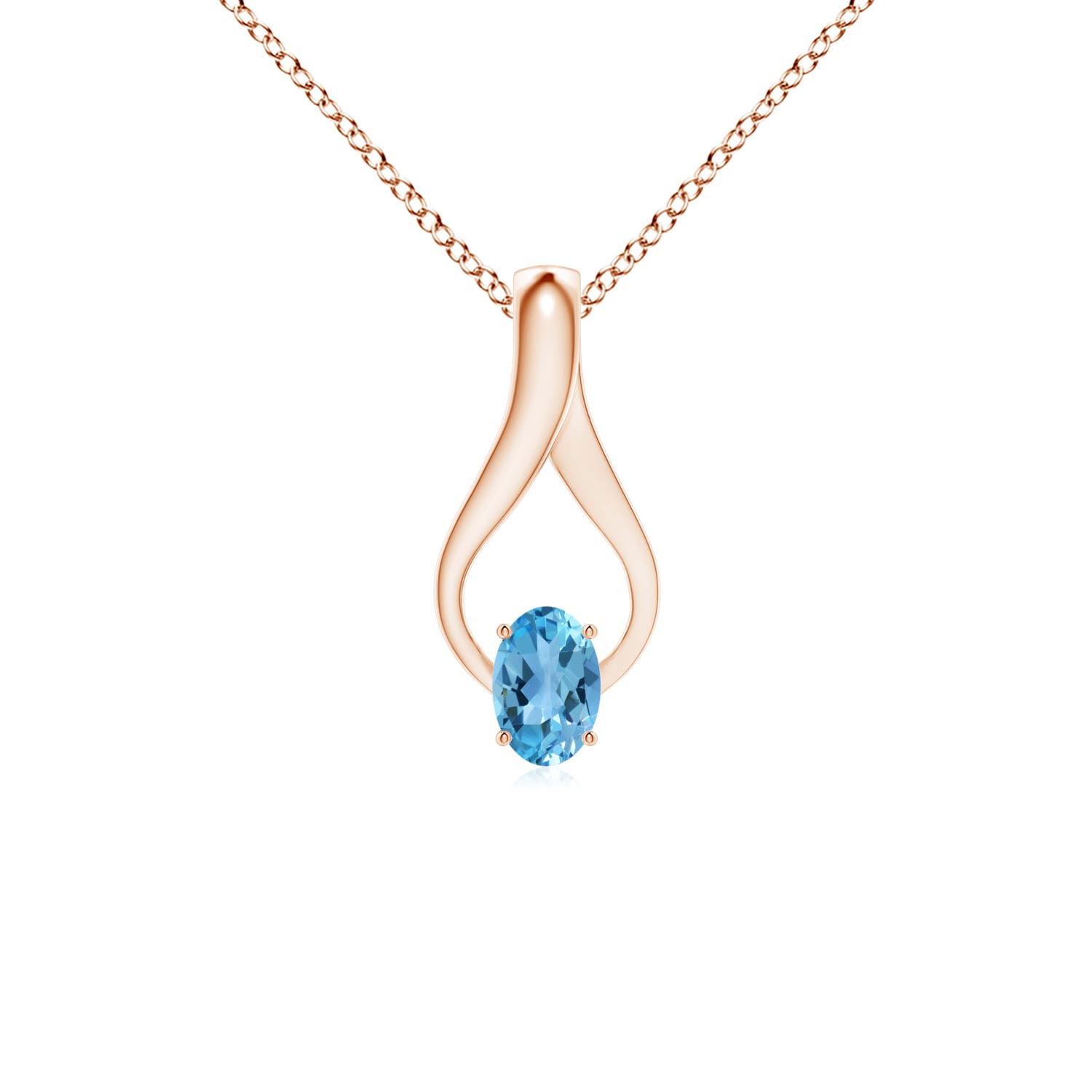 AA - Swiss Blue Topaz / 0.59 CT / 14 KT Rose Gold