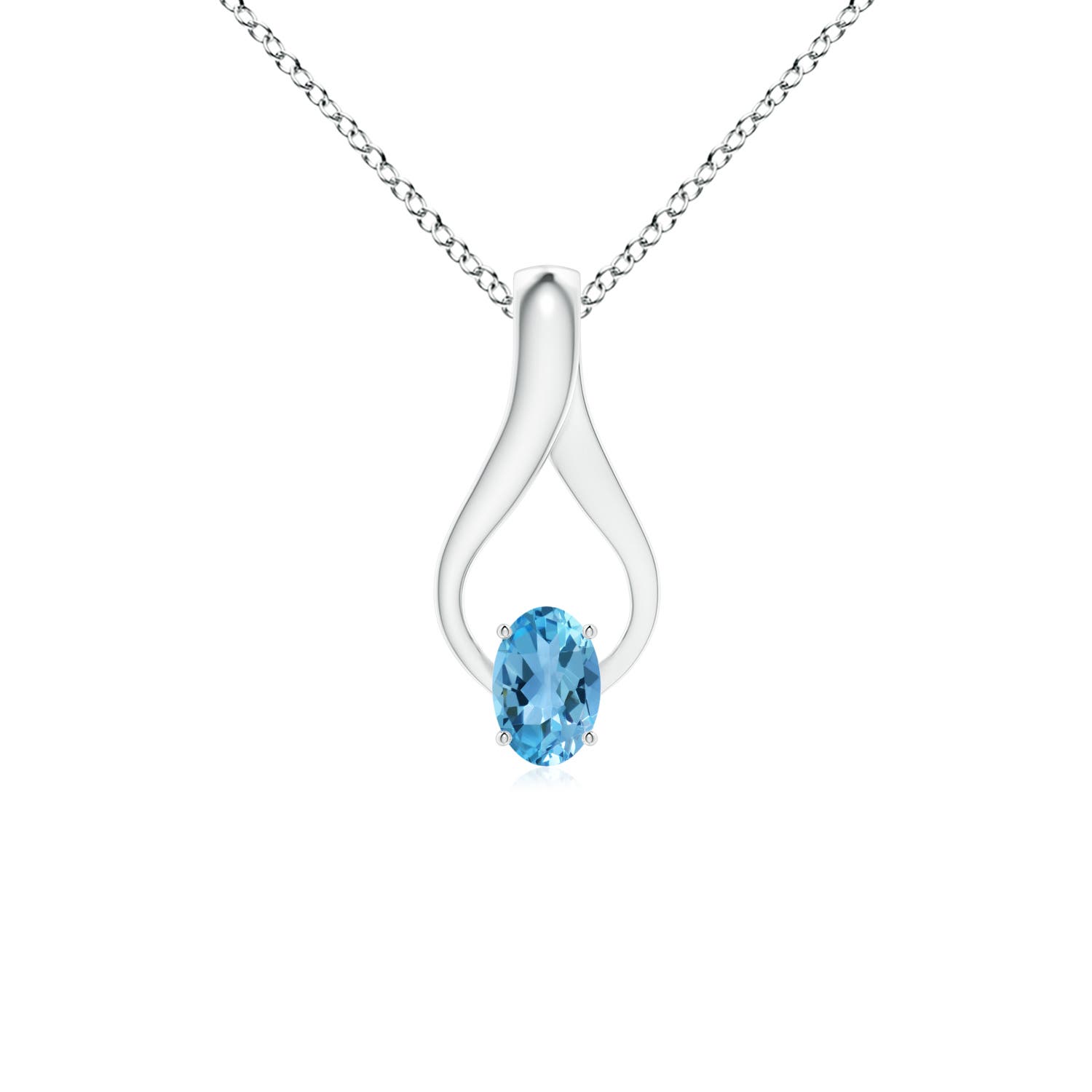 AA - Swiss Blue Topaz / 0.59 CT / 14 KT White Gold