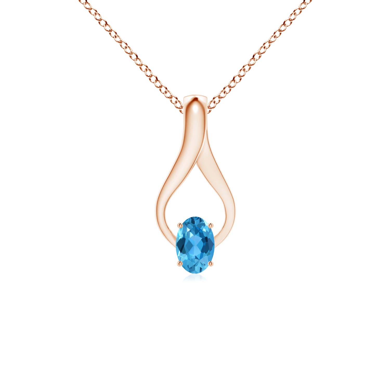 AAA - Swiss Blue Topaz / 0.59 CT / 14 KT Rose Gold