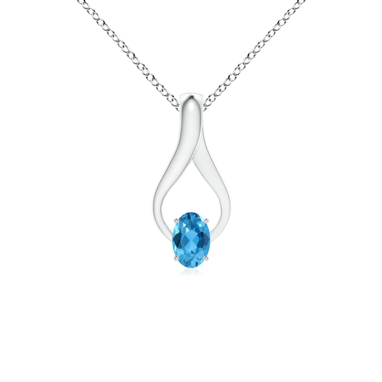 AAA - Swiss Blue Topaz / 0.59 CT / 14 KT White Gold