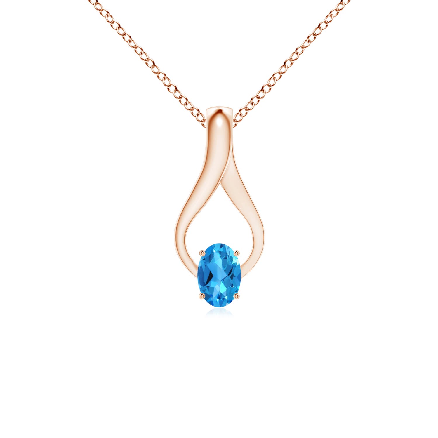 AAAA - Swiss Blue Topaz / 0.59 CT / 14 KT Rose Gold