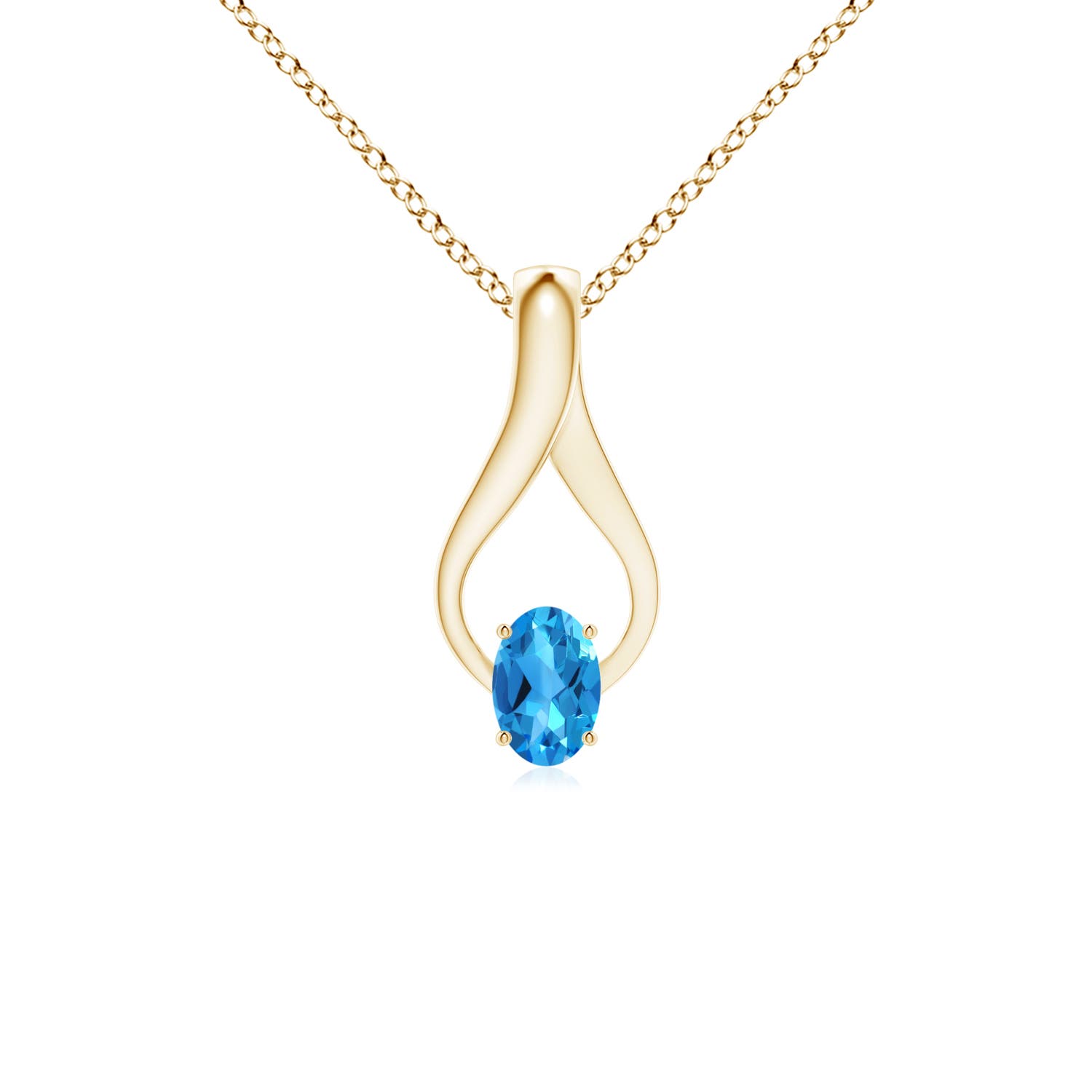 AAAA - Swiss Blue Topaz / 0.59 CT / 14 KT Yellow Gold