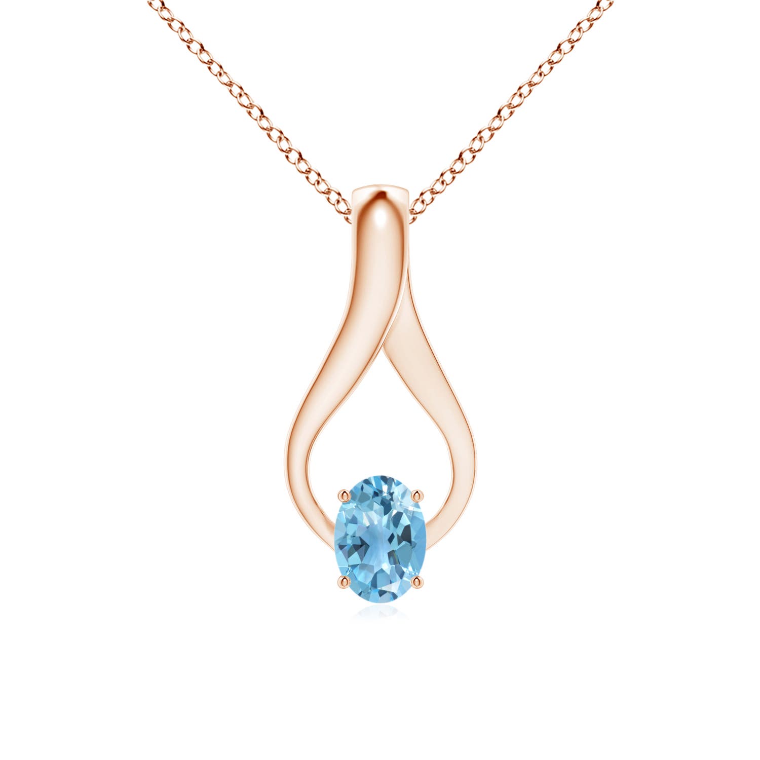 A - Swiss Blue Topaz / 1.02 CT / 14 KT Rose Gold