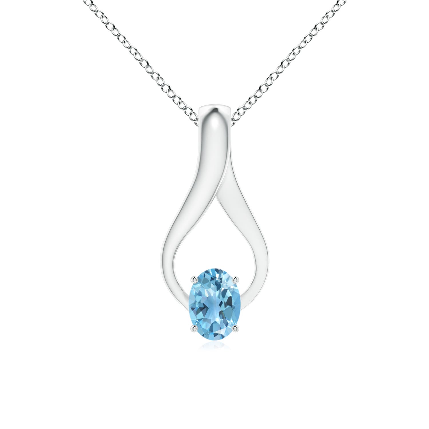 A - Swiss Blue Topaz / 1.02 CT / 14 KT White Gold