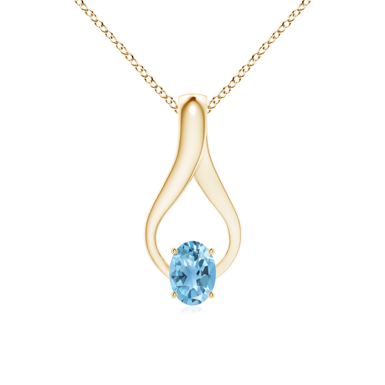 A - Swiss Blue Topaz / 1.02 CT / 14 KT Yellow Gold