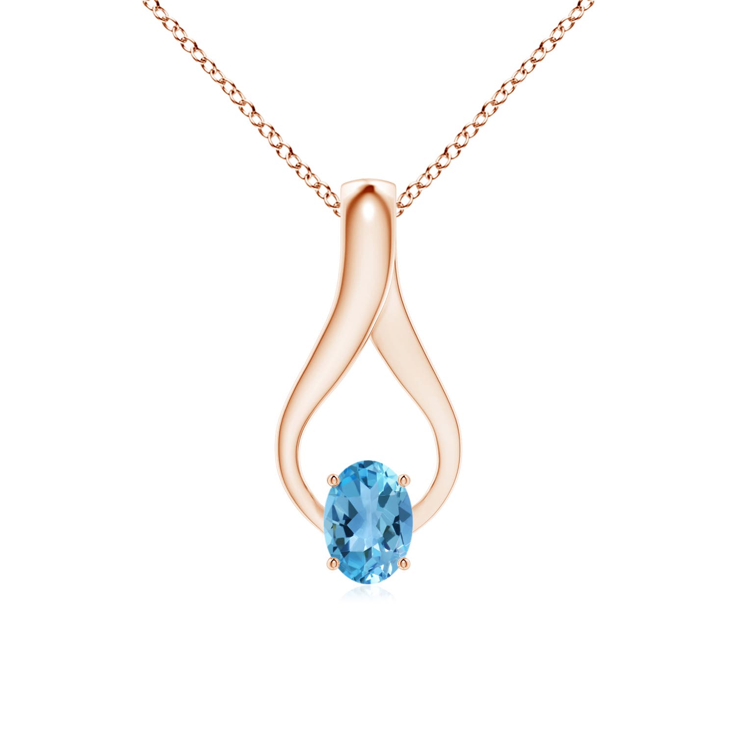 AA - Swiss Blue Topaz / 1.02 CT / 14 KT Rose Gold