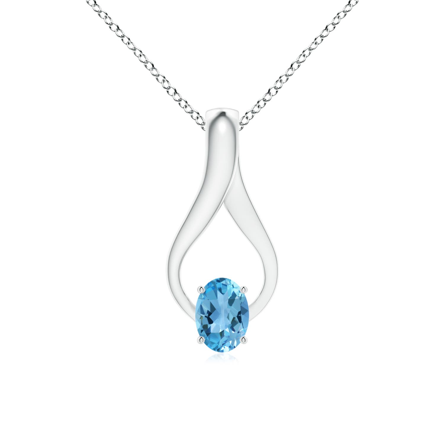 AA - Swiss Blue Topaz / 1.02 CT / 14 KT White Gold