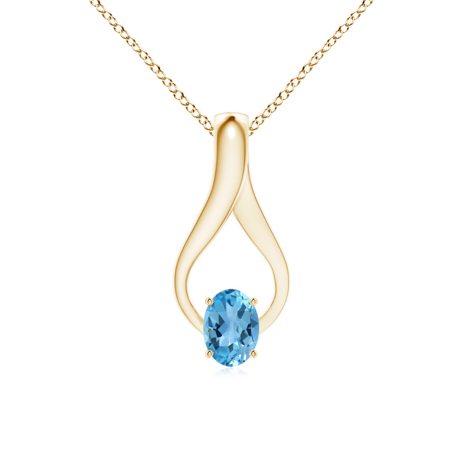 AA - Swiss Blue Topaz / 1.02 CT / 14 KT Yellow Gold