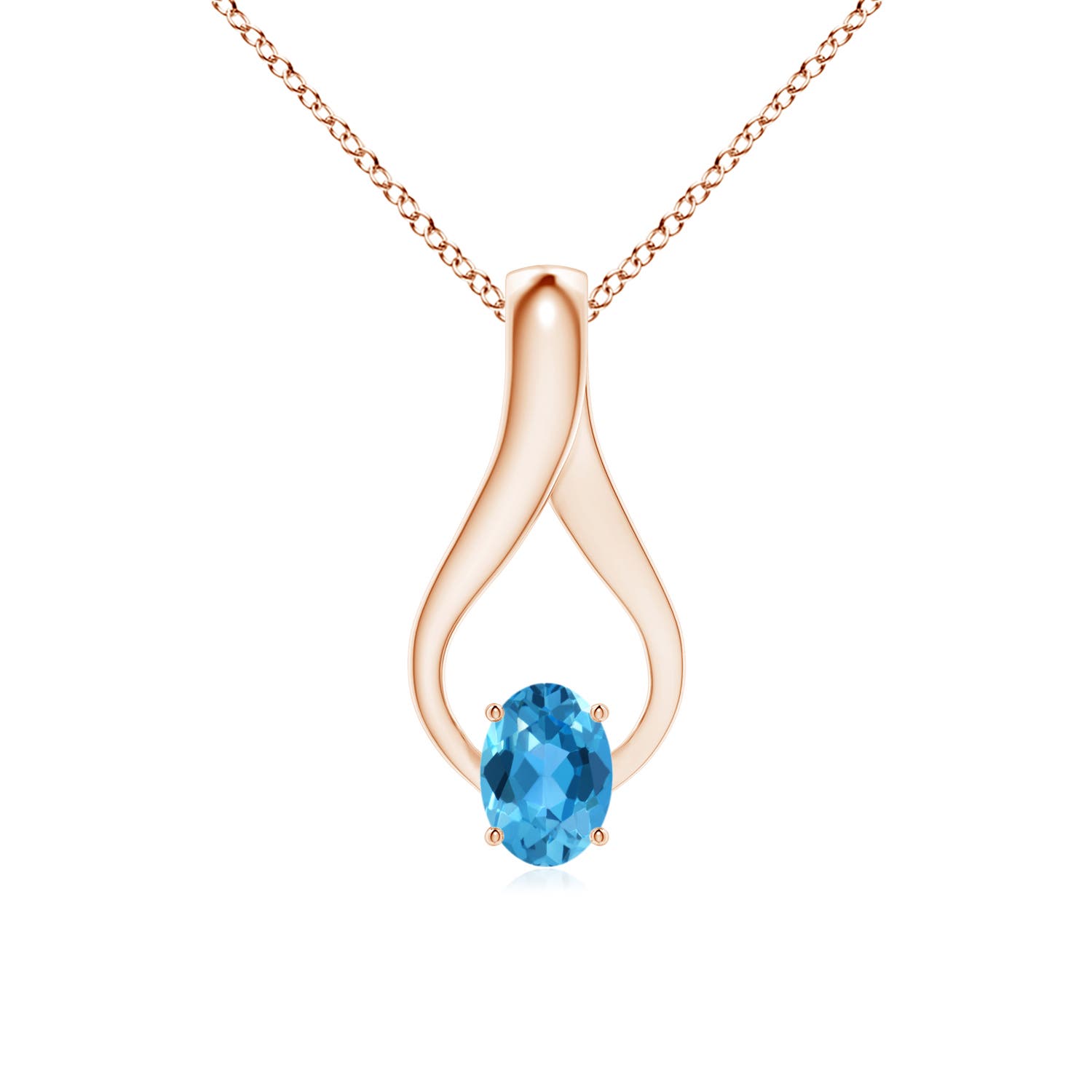 AAA - Swiss Blue Topaz / 1.02 CT / 14 KT Rose Gold