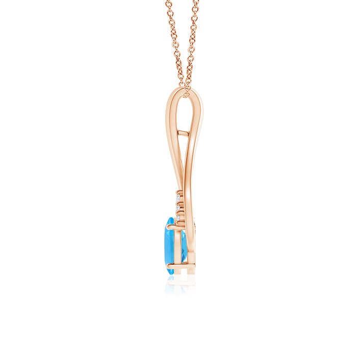 AAA - Swiss Blue Topaz / 1.02 CT / 14 KT Rose Gold