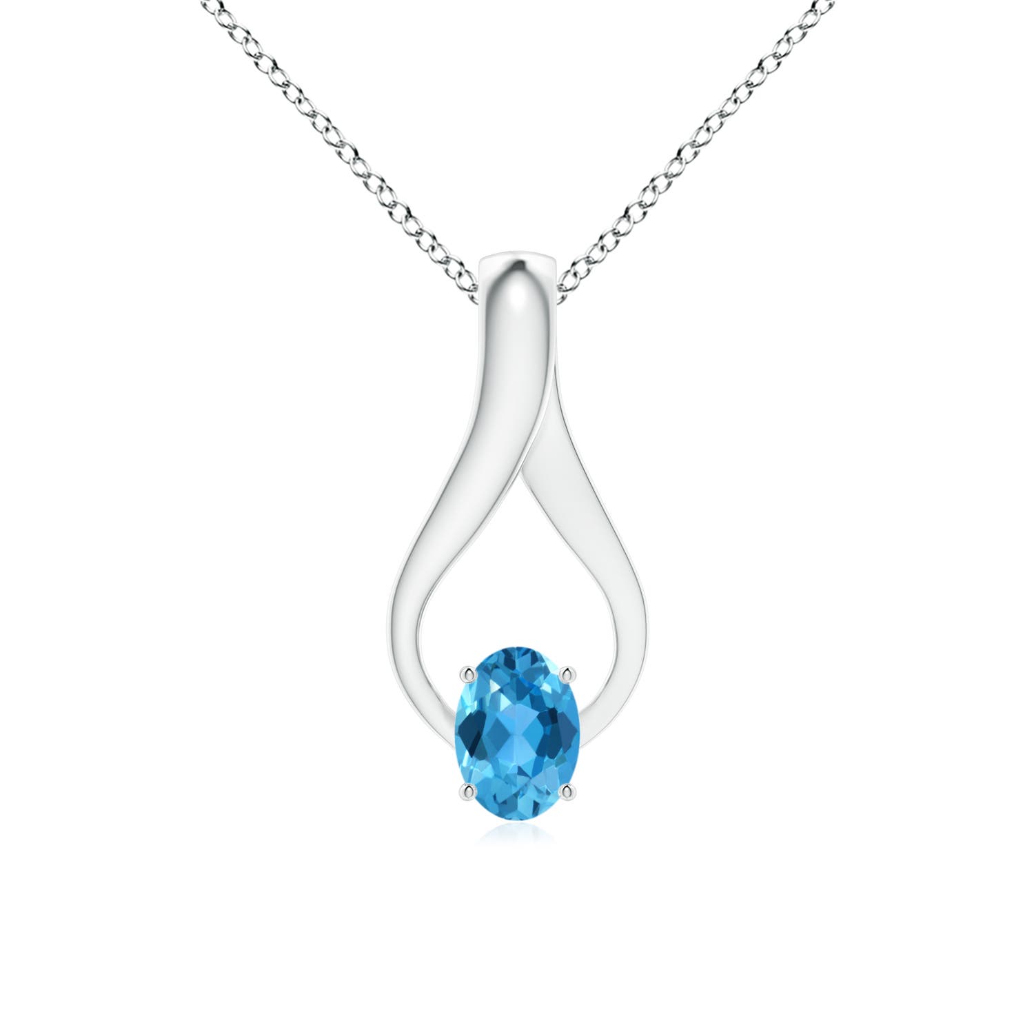 AAA - Swiss Blue Topaz / 1.02 CT / 14 KT White Gold