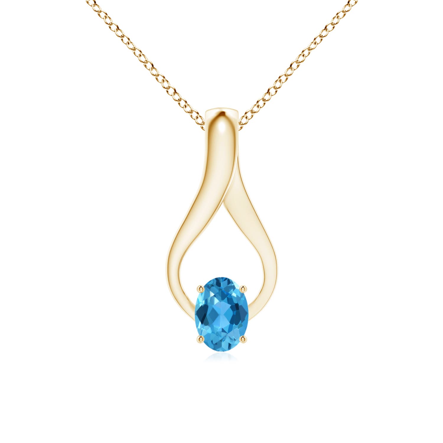 AAA - Swiss Blue Topaz / 1.02 CT / 14 KT Yellow Gold