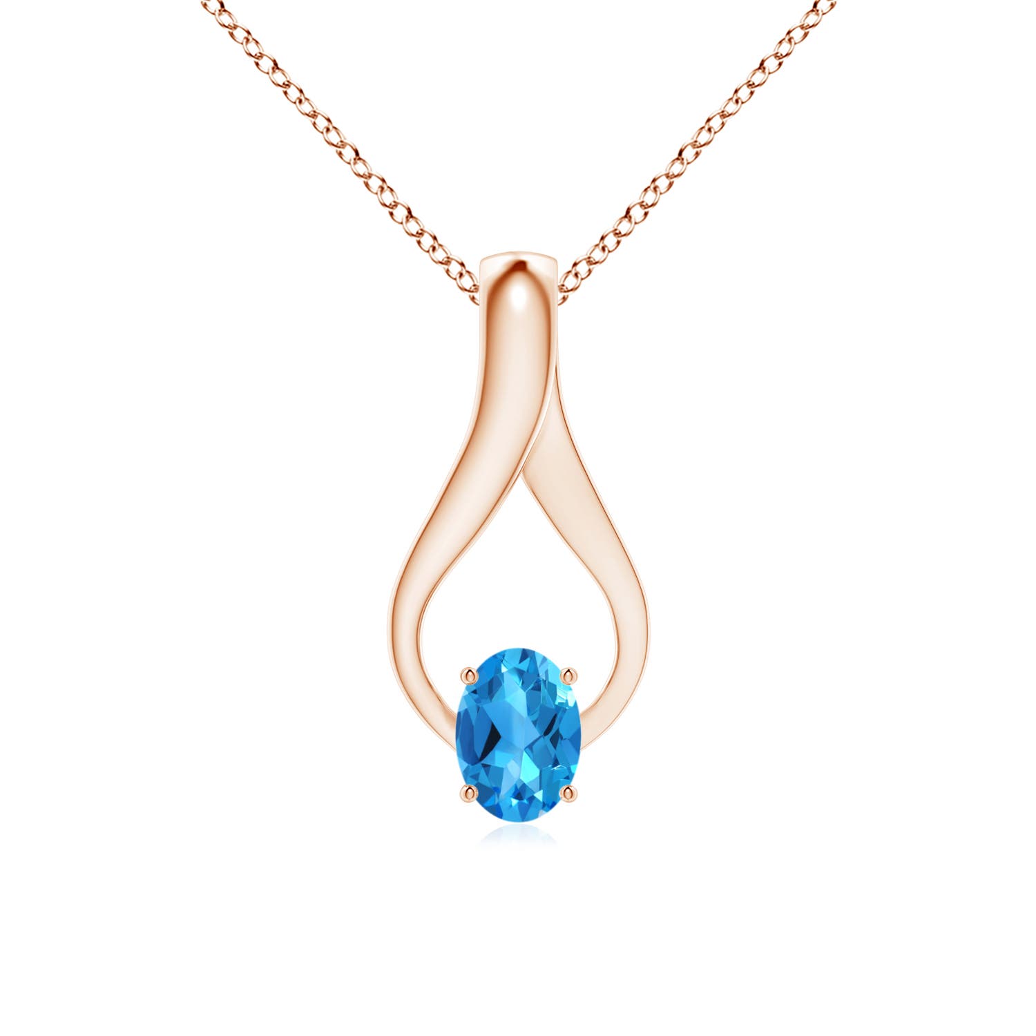 AAAA - Swiss Blue Topaz / 1.02 CT / 14 KT Rose Gold