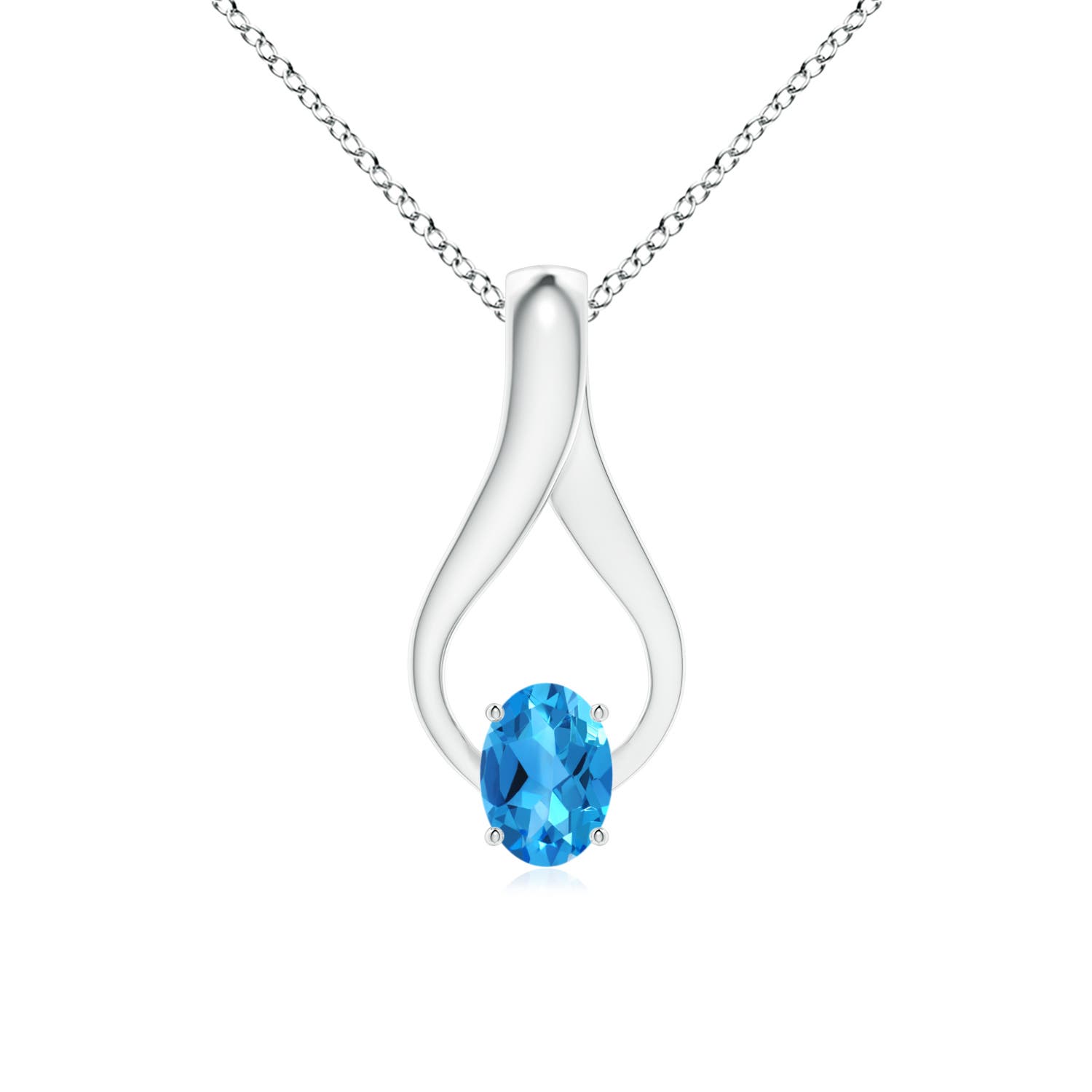 AAAA - Swiss Blue Topaz / 1.02 CT / 14 KT White Gold