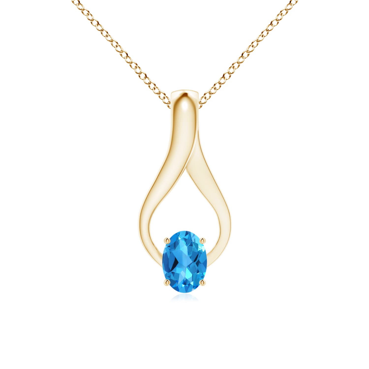 AAAA - Swiss Blue Topaz / 1.02 CT / 14 KT Yellow Gold