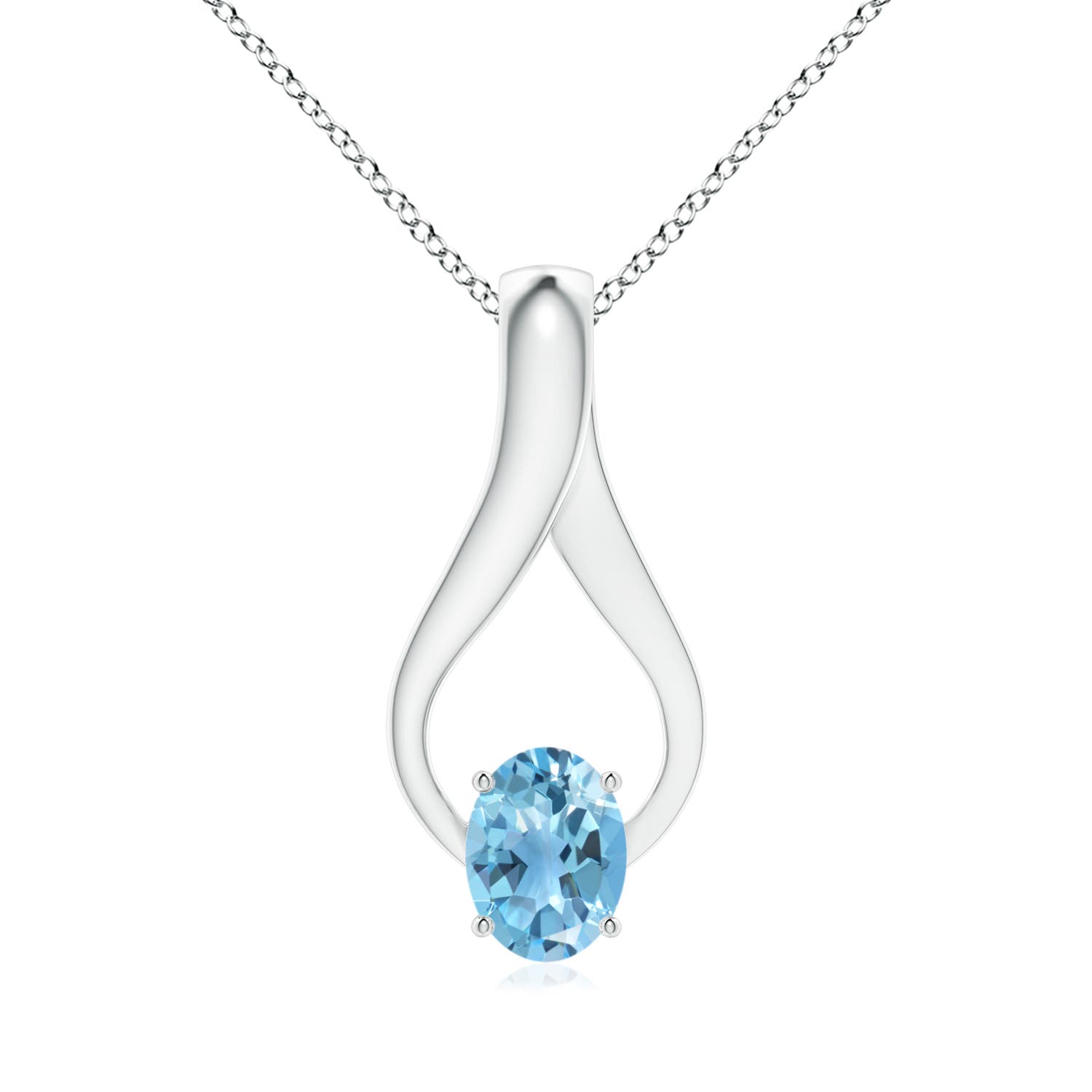 A - Swiss Blue Topaz / 1.61 CT / 14 KT White Gold