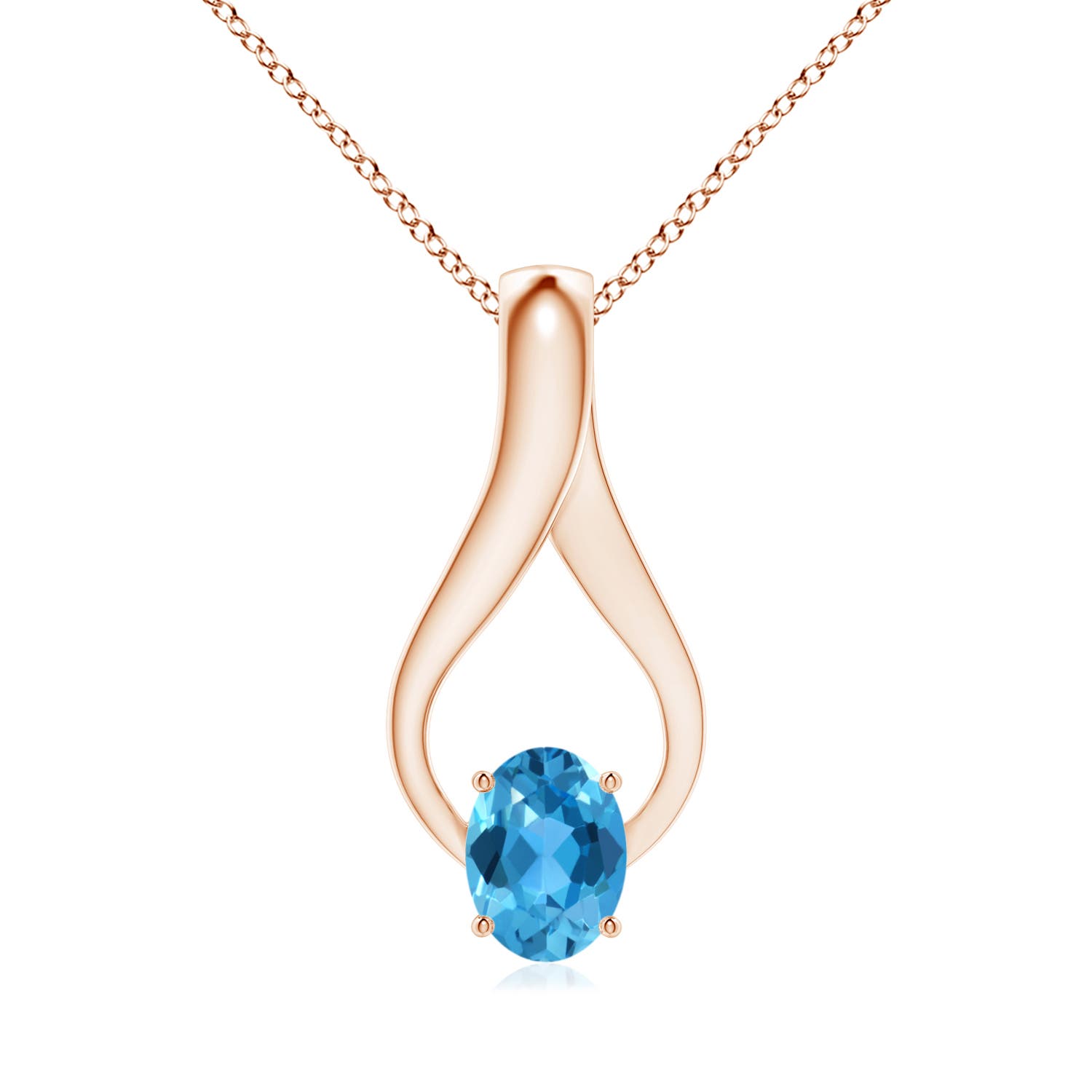 AAA - Swiss Blue Topaz / 1.61 CT / 14 KT Rose Gold