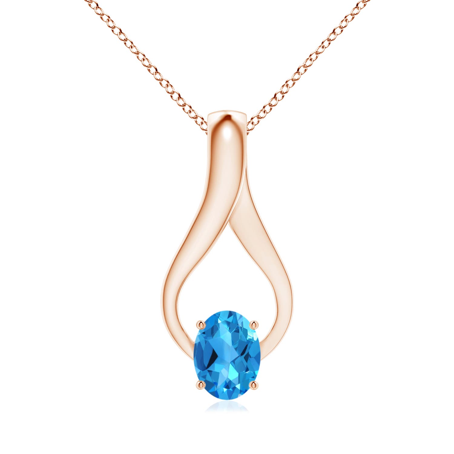 AAAA - Swiss Blue Topaz / 1.61 CT / 14 KT Rose Gold