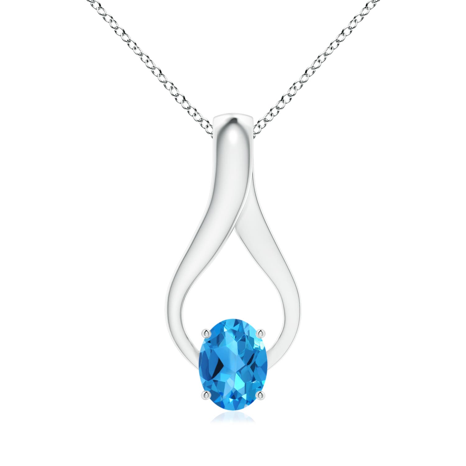 AAAA - Swiss Blue Topaz / 1.61 CT / 14 KT White Gold