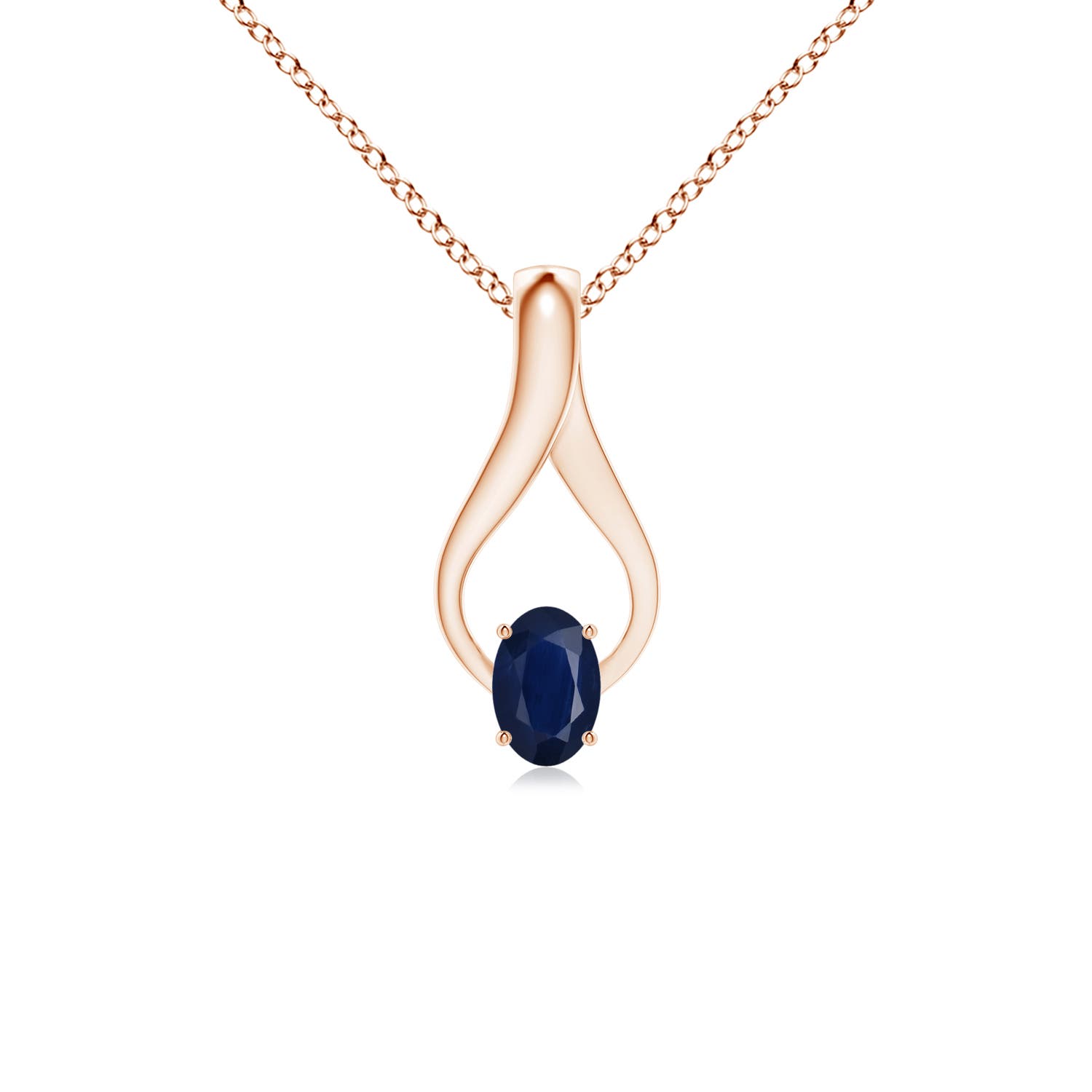 A - Blue Sapphire / 0.6 CT / 14 KT Rose Gold