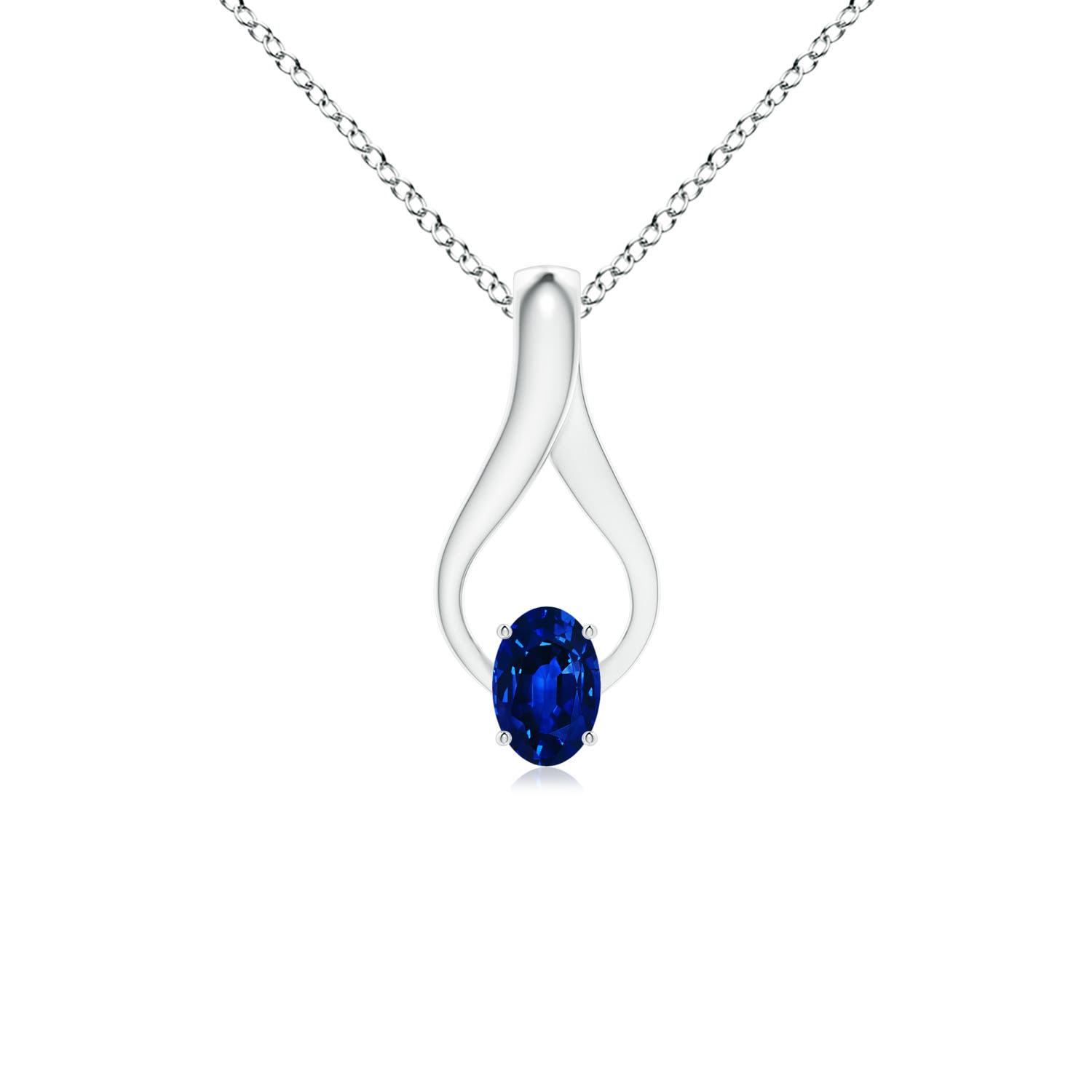 AAAA - Blue Sapphire / 0.6 CT / 14 KT White Gold