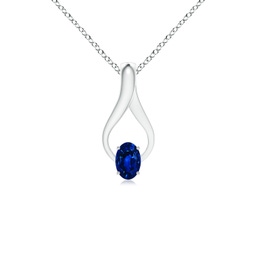 Fashion White Gold Lab Grown Blue Sapphire Jewelry