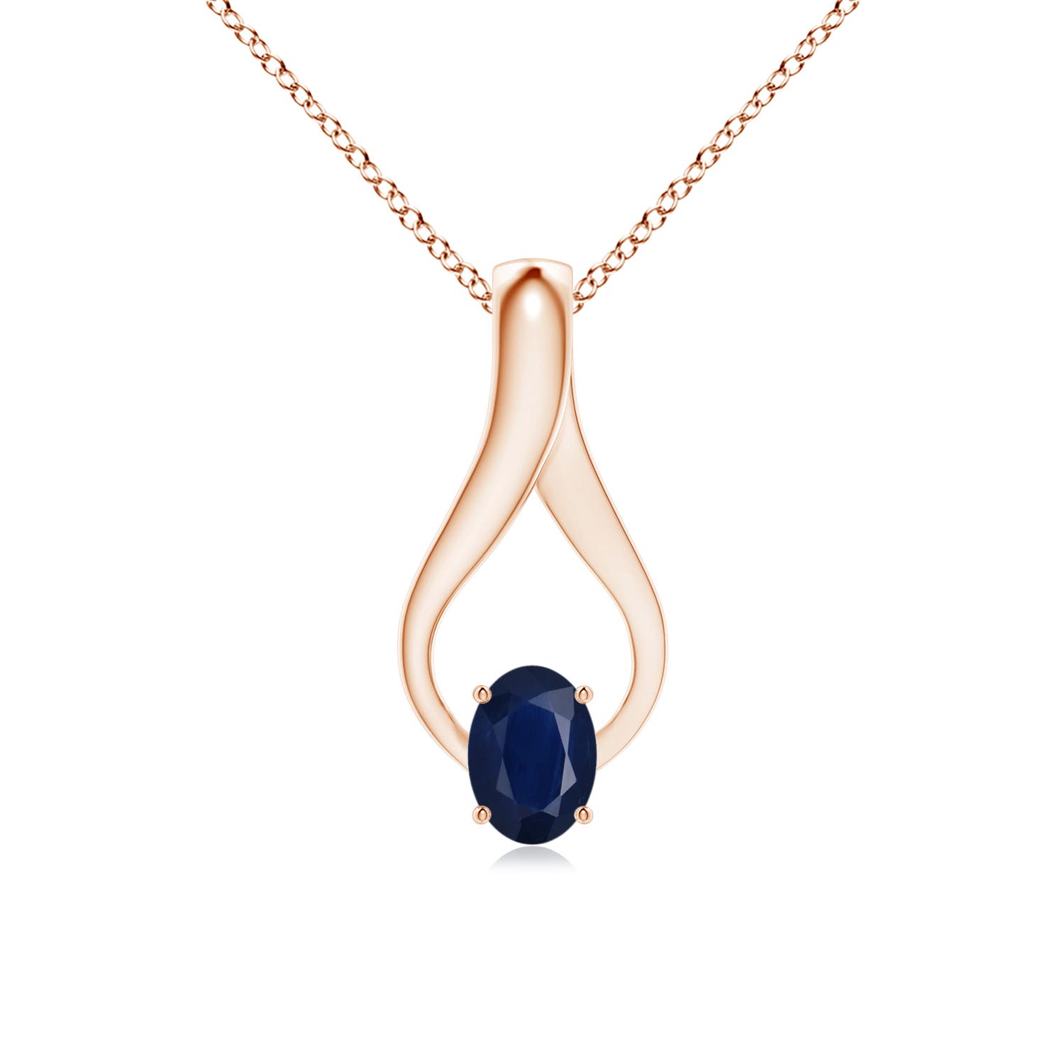 A - Blue Sapphire / 0.85 CT / 14 KT Rose Gold