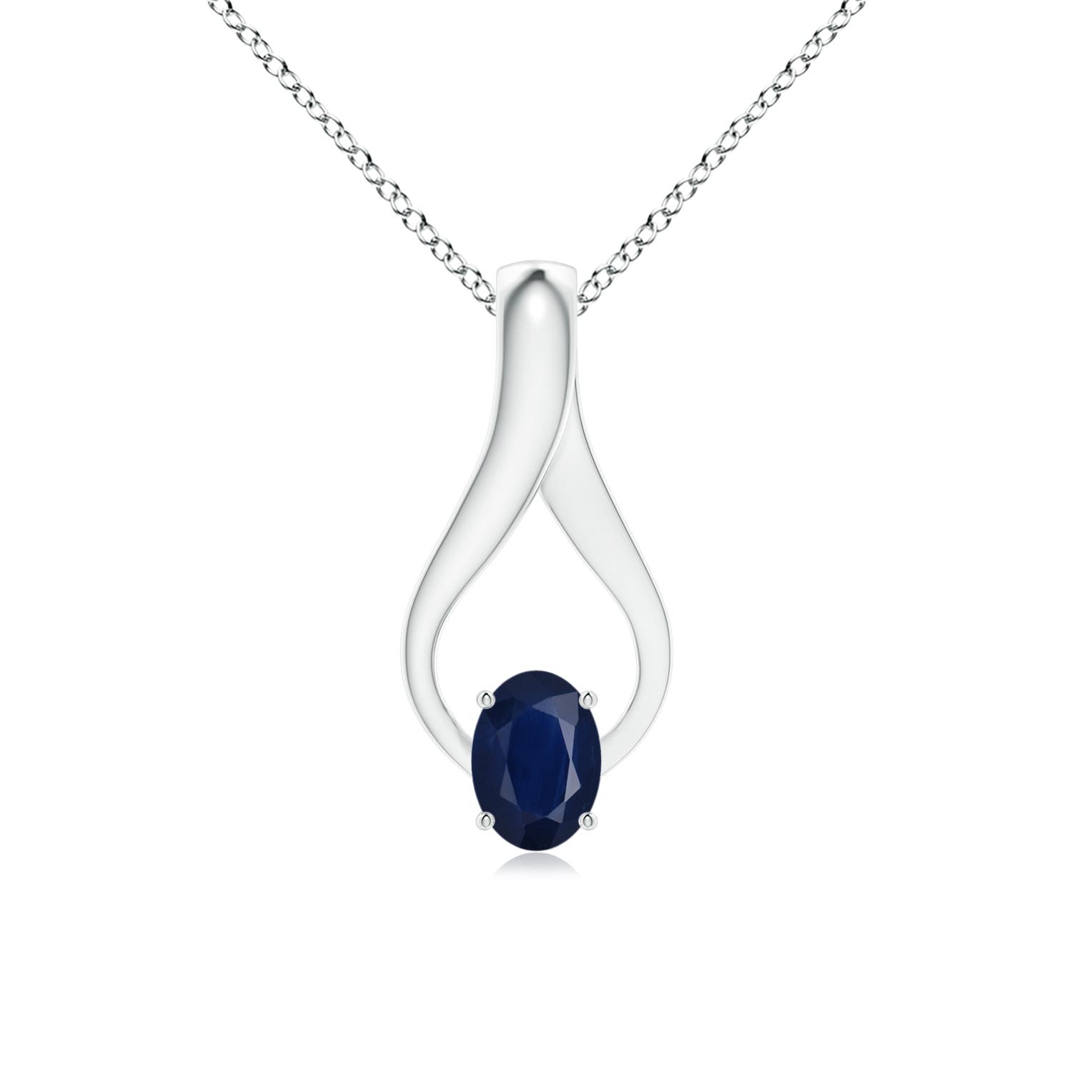 A - Blue Sapphire / 0.85 CT / 14 KT White Gold