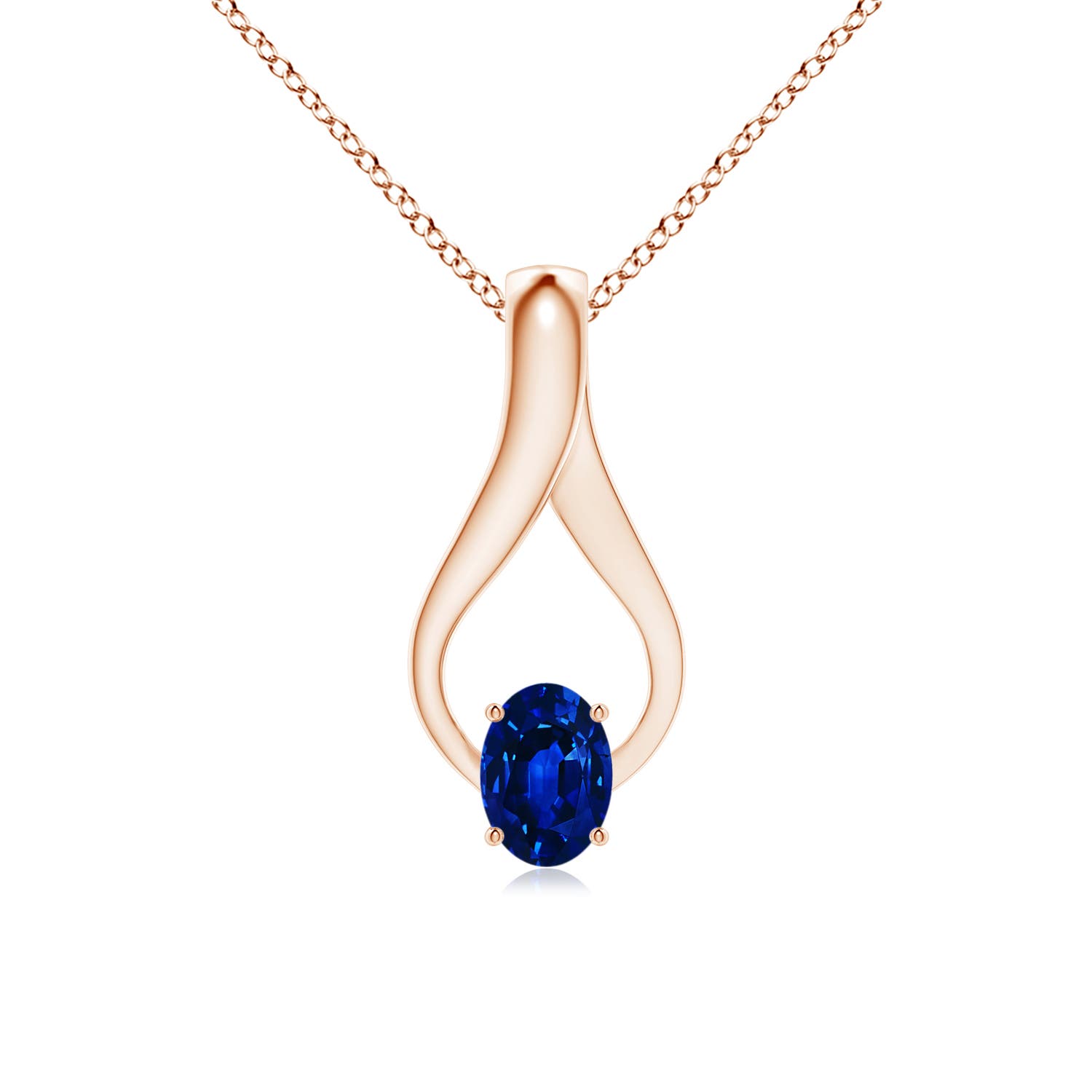 AAAA - Blue Sapphire / 0.85 CT / 14 KT Rose Gold