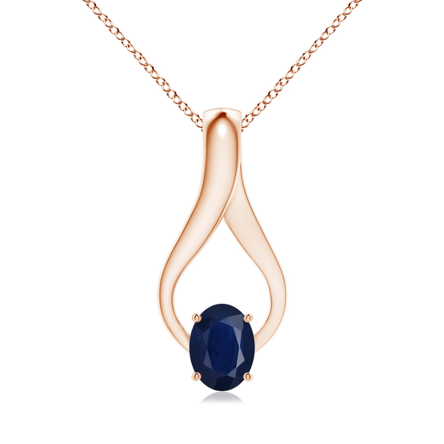 A - Blue Sapphire / 1.55 CT / 14 KT Rose Gold