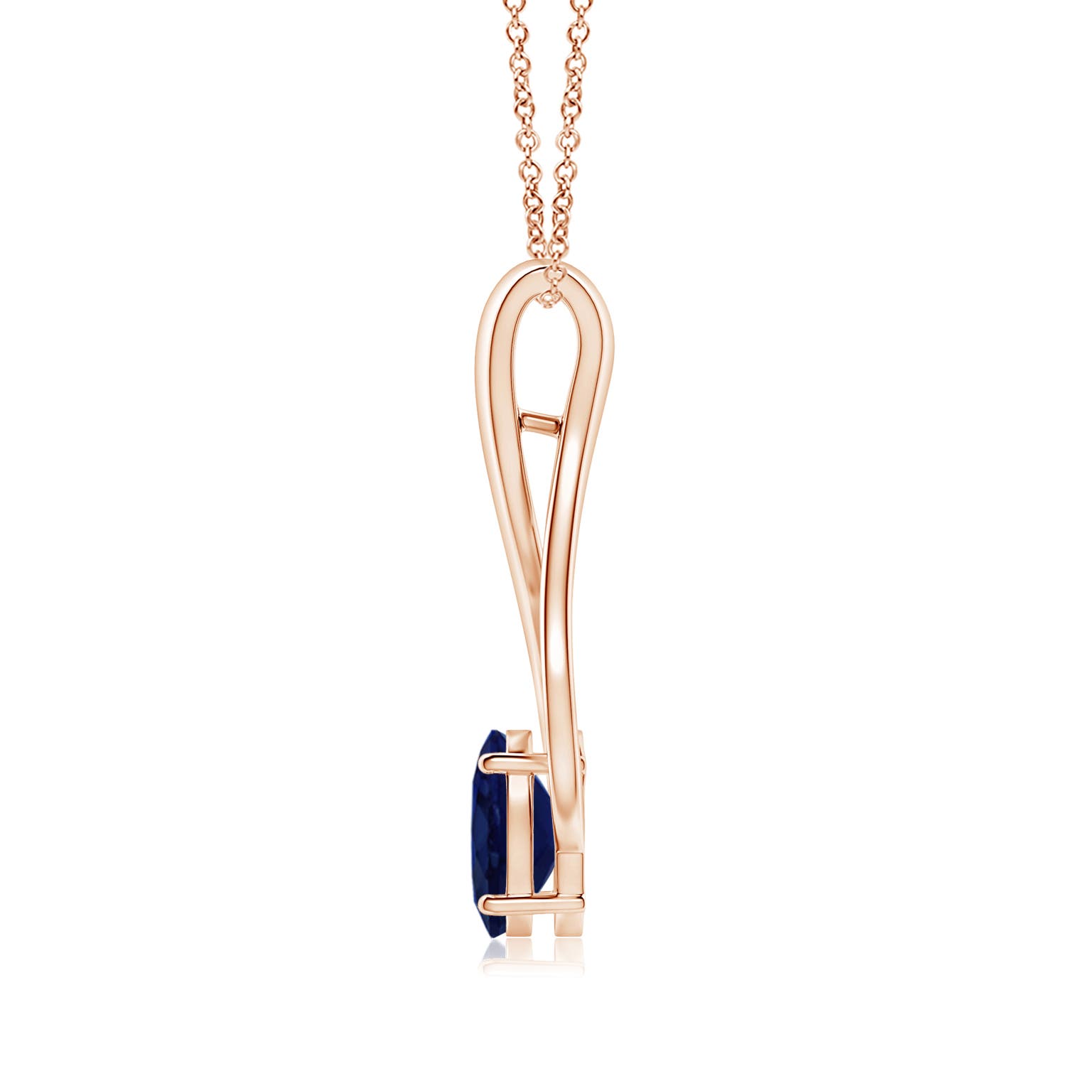 A - Blue Sapphire / 1.55 CT / 14 KT Rose Gold