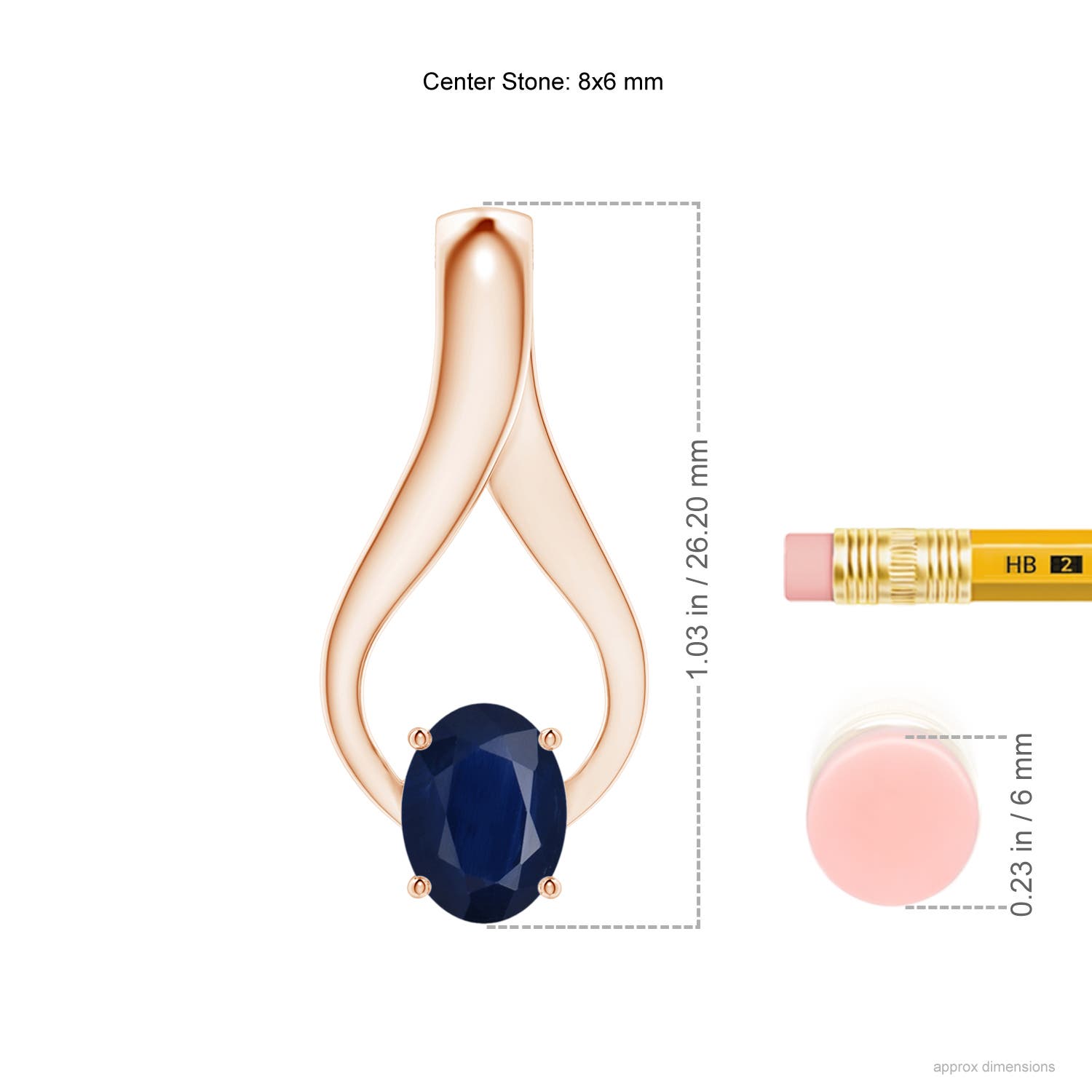 A - Blue Sapphire / 1.55 CT / 14 KT Rose Gold