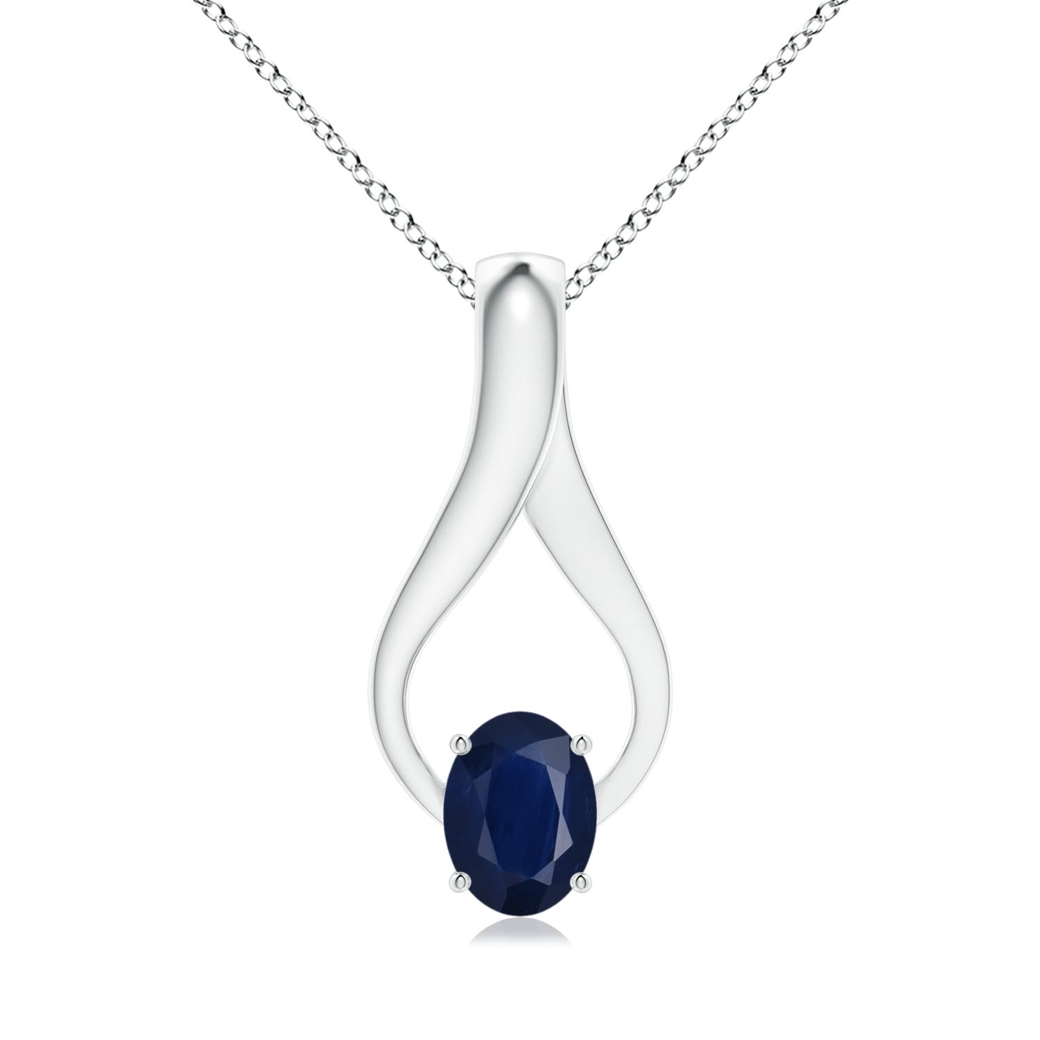 A - Blue Sapphire / 1.55 CT / 14 KT White Gold