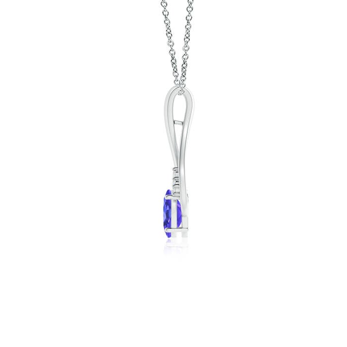 AAA - Tanzanite / 0.5 CT / 14 KT White Gold