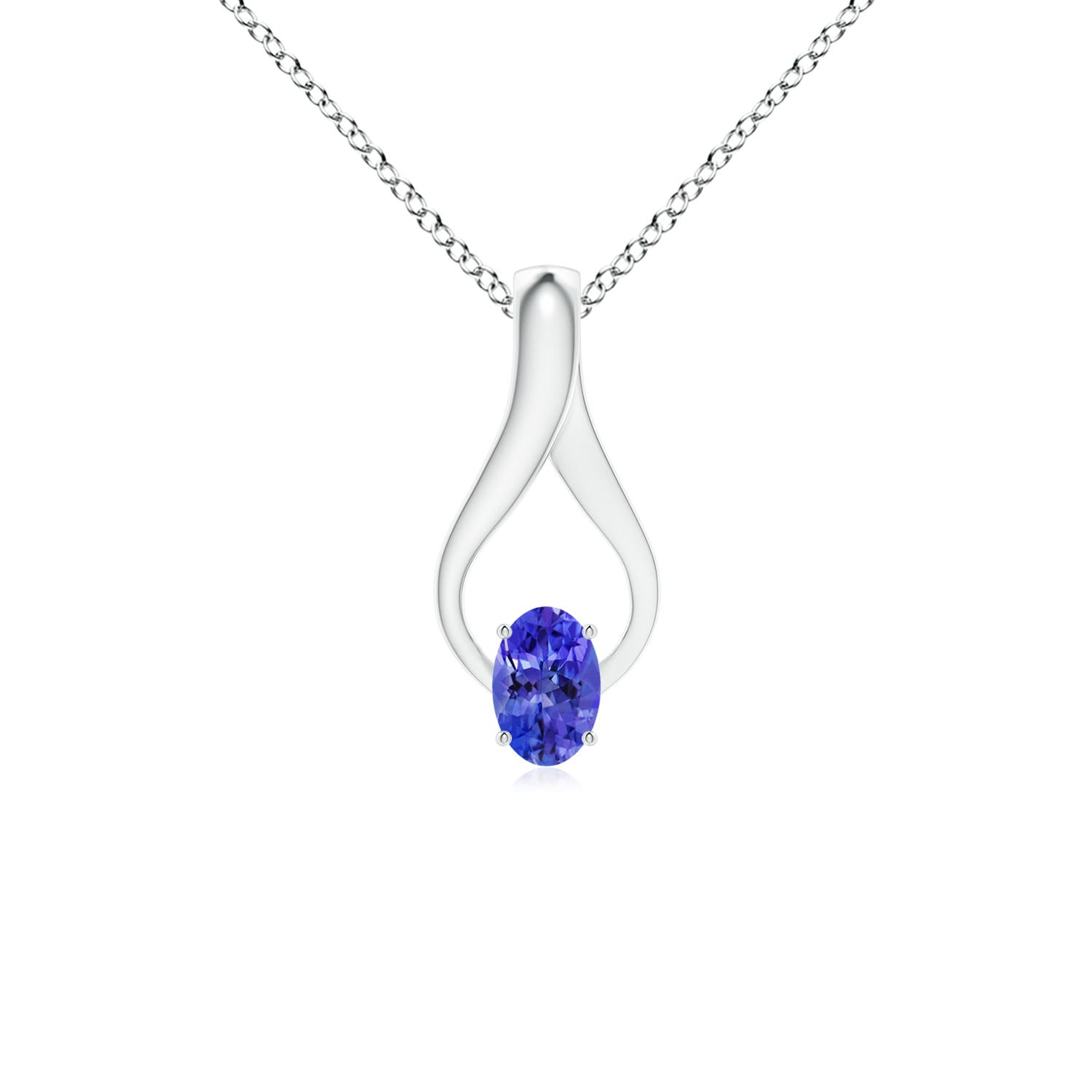 AAAA - Tanzanite / 0.5 CT / 14 KT White Gold