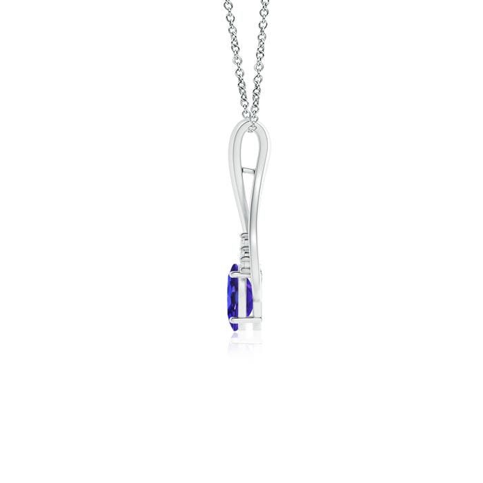 AAAA - Tanzanite / 0.5 CT / 14 KT White Gold