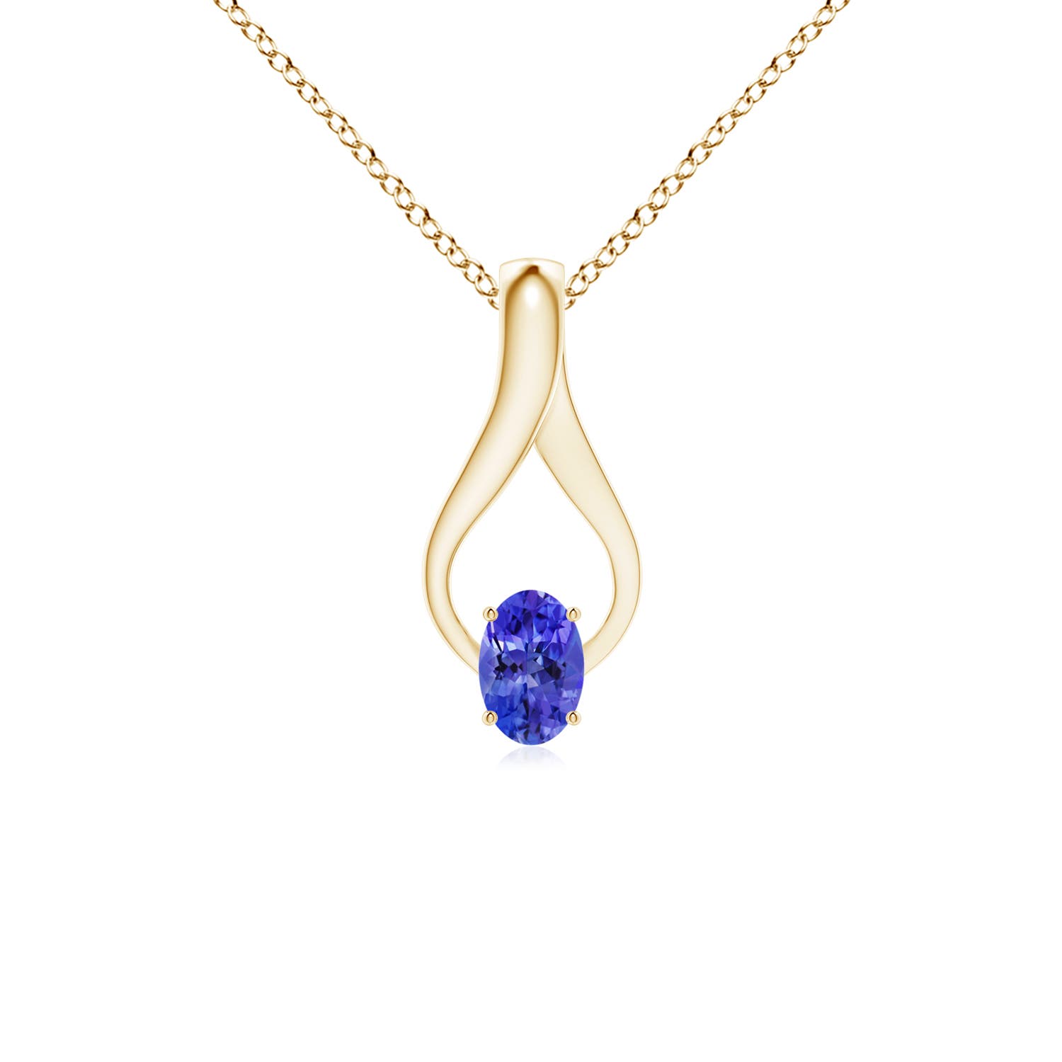 AAAA - Tanzanite / 0.5 CT / 14 KT Yellow Gold