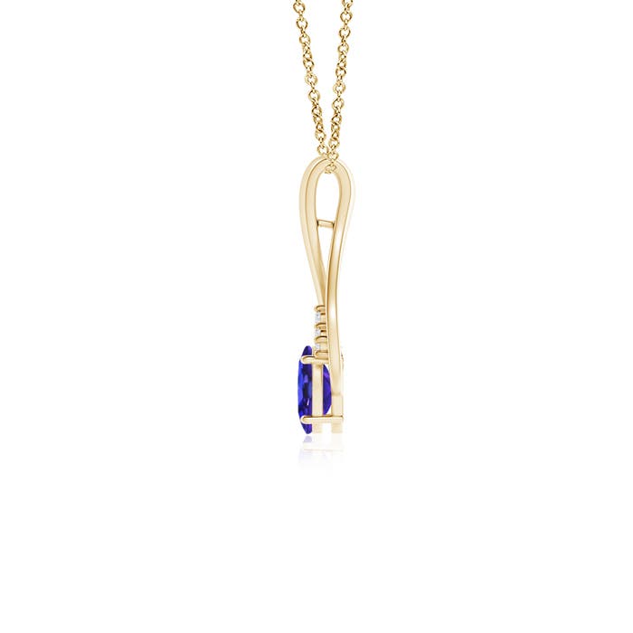 AAAA - Tanzanite / 0.5 CT / 14 KT Yellow Gold