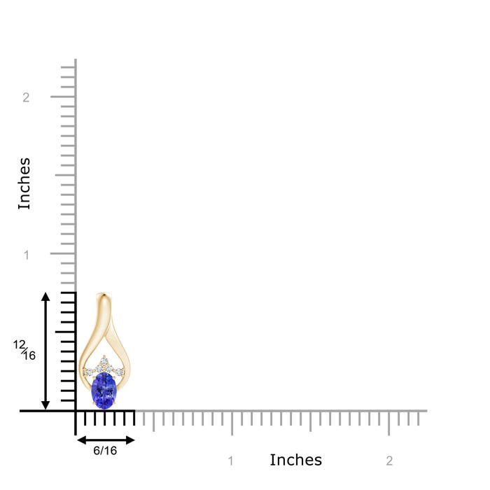 AAAA - Tanzanite / 0.5 CT / 14 KT Yellow Gold