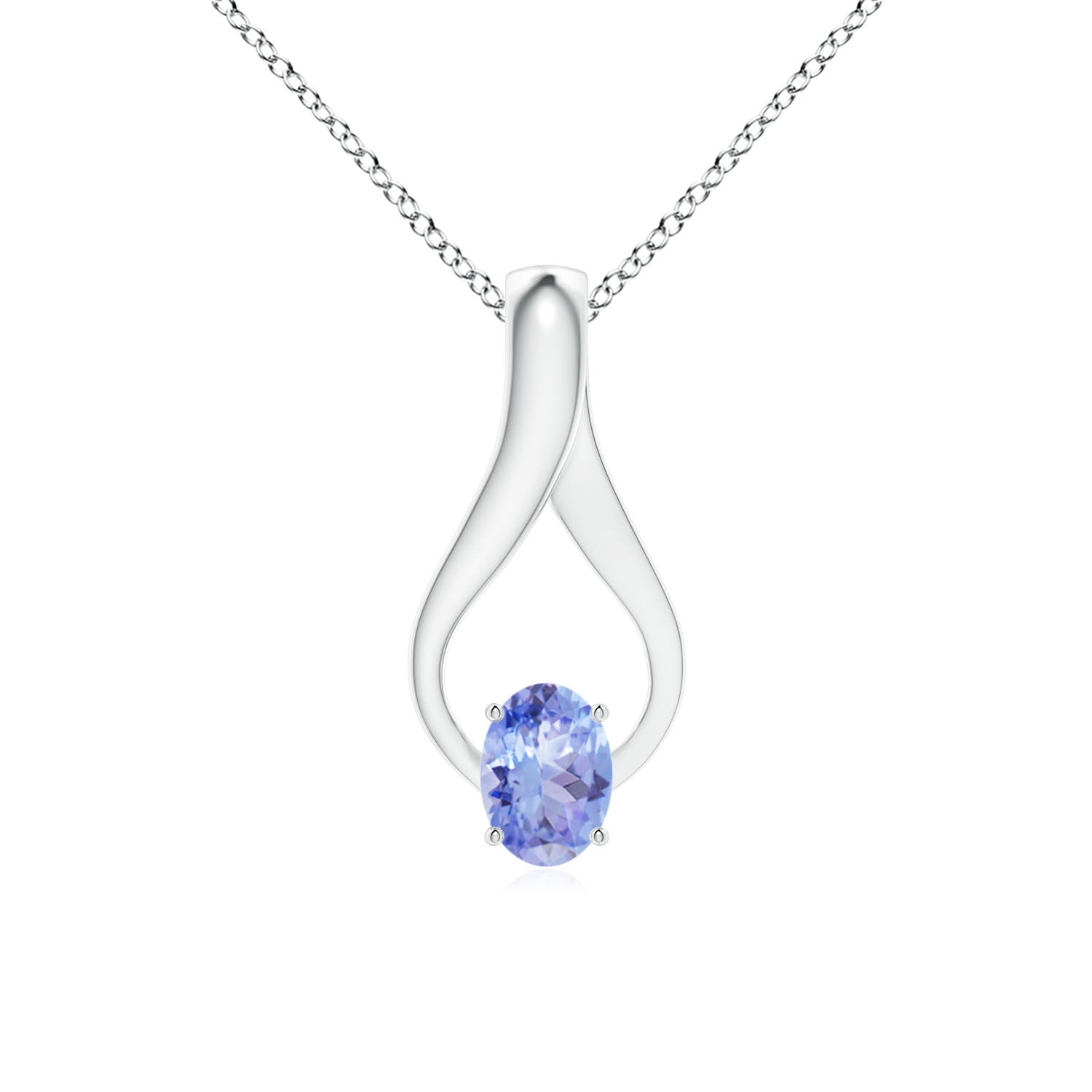 A - Tanzanite / 0.87 CT / 14 KT White Gold