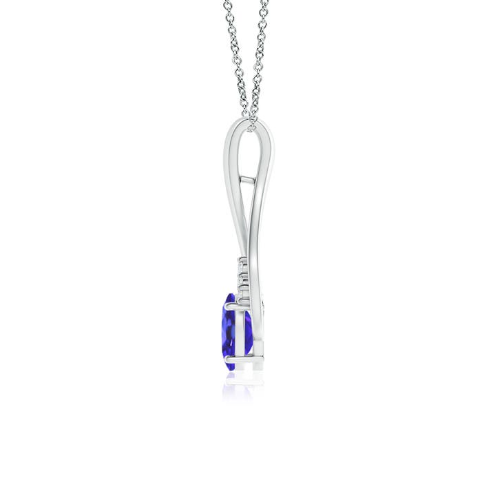 AA - Tanzanite / 0.87 CT / 14 KT White Gold