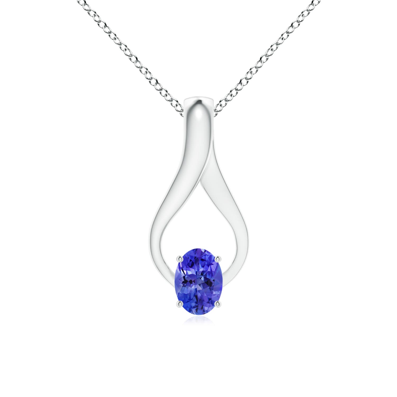 AAA - Tanzanite / 0.87 CT / 14 KT White Gold