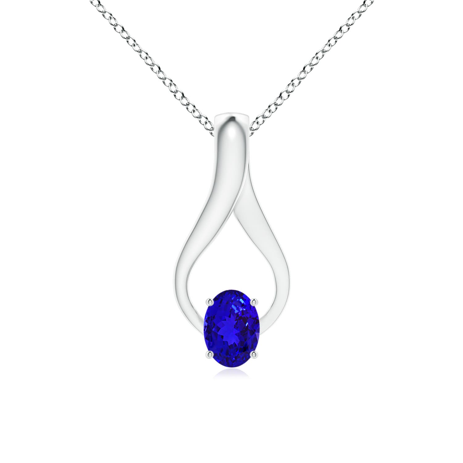 AAAA - Tanzanite / 0.87 CT / 14 KT White Gold