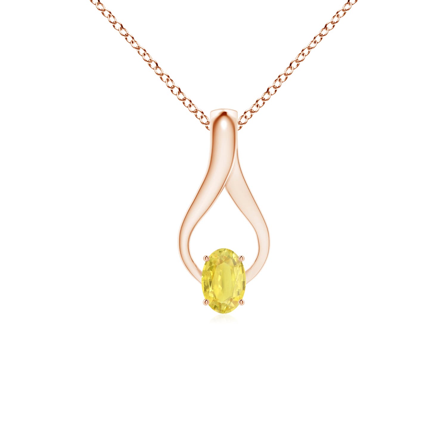 A - Yellow Sapphire / 0.71 CT / 14 KT Rose Gold