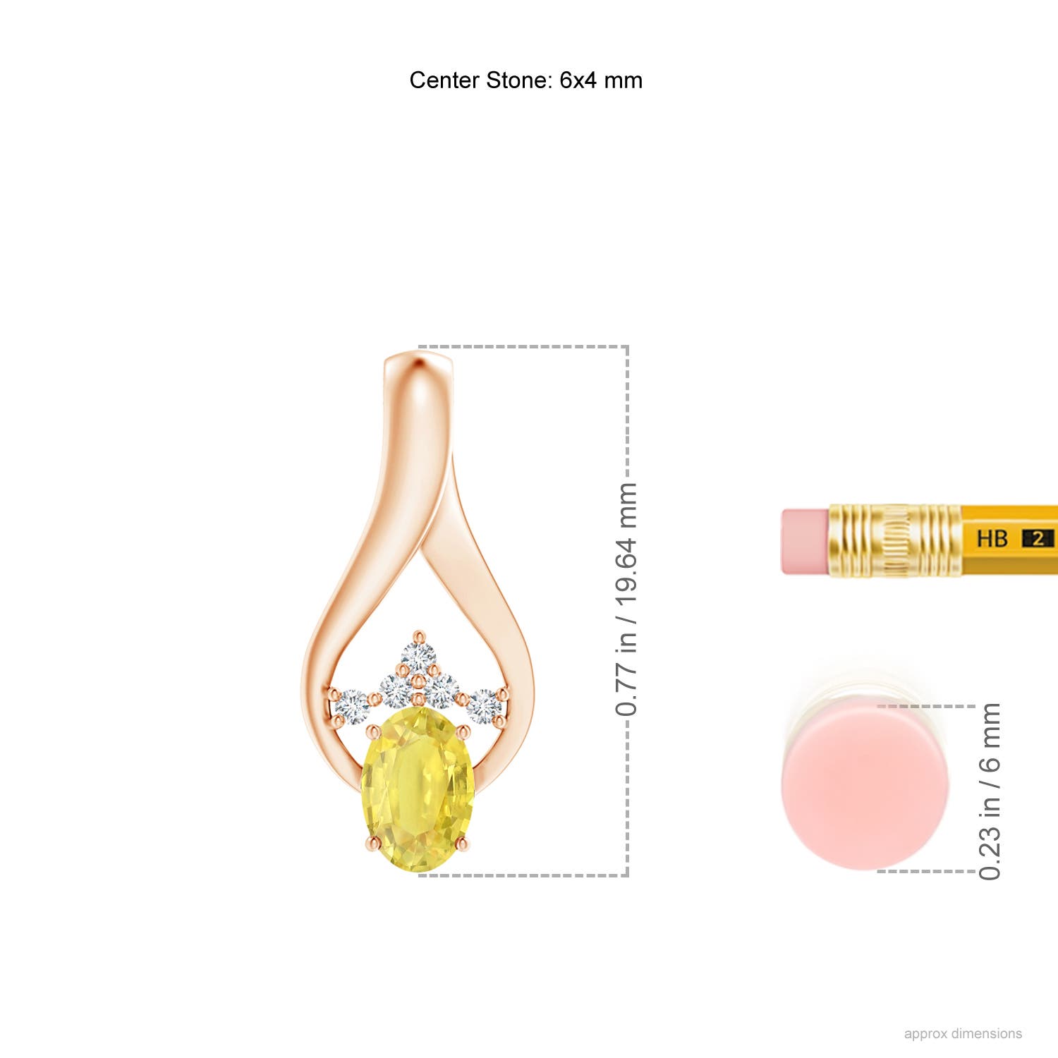 A - Yellow Sapphire / 0.71 CT / 14 KT Rose Gold