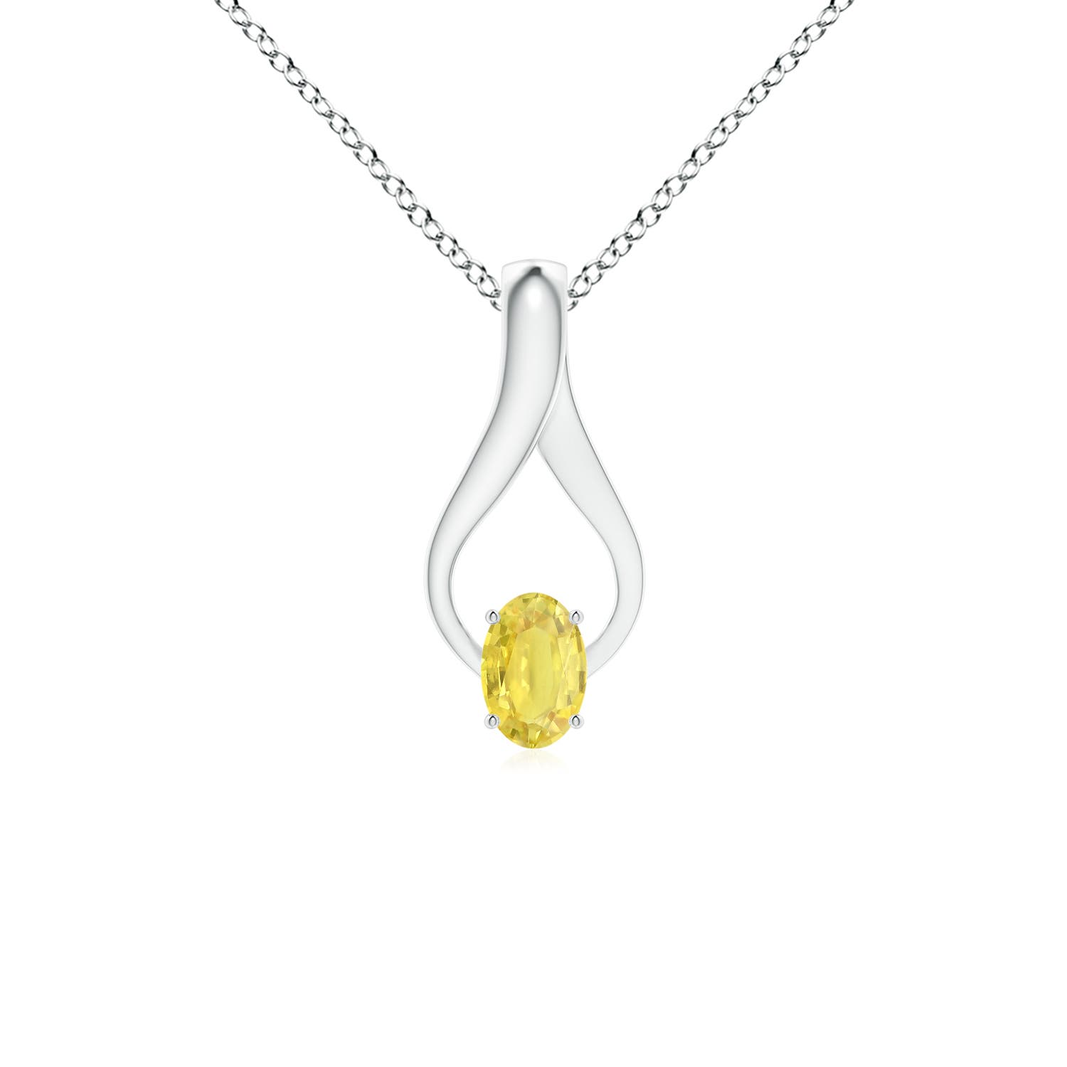 A - Yellow Sapphire / 0.71 CT / 14 KT White Gold