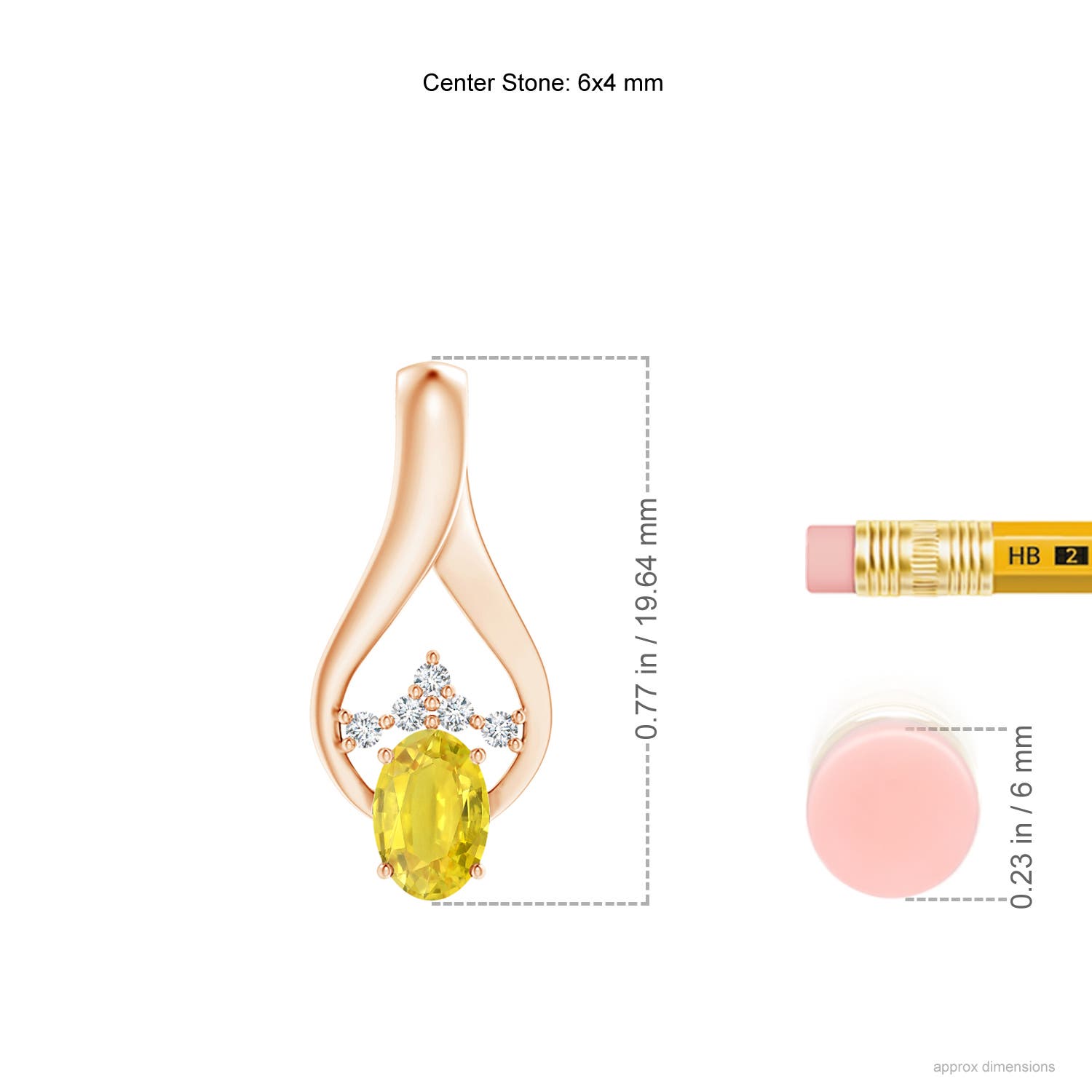 AA - Yellow Sapphire / 0.71 CT / 14 KT Rose Gold