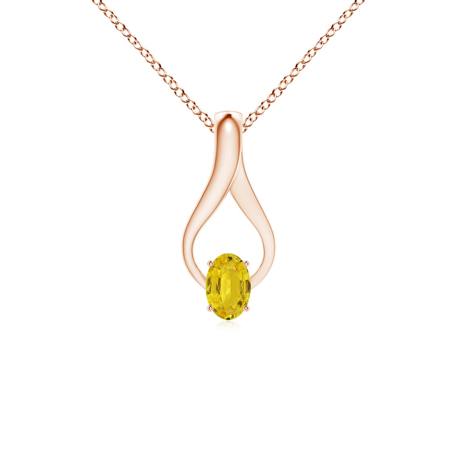 AAA - Yellow Sapphire / 0.71 CT / 14 KT Rose Gold