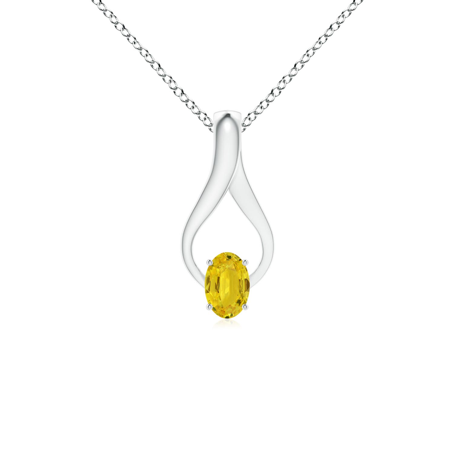 AAA - Yellow Sapphire / 0.71 CT / 14 KT White Gold